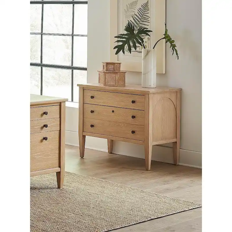 Brown Wire-Brushed Lateral File Cabinet, Legal Size, 1-Person