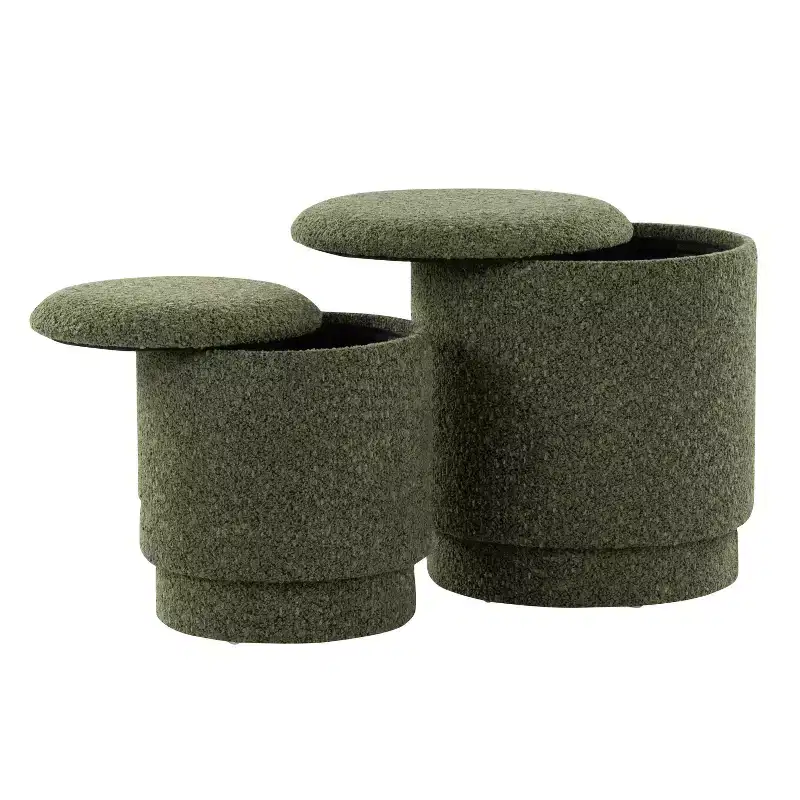 LumiSource Marla Upholstered Ottoman Set Fabric