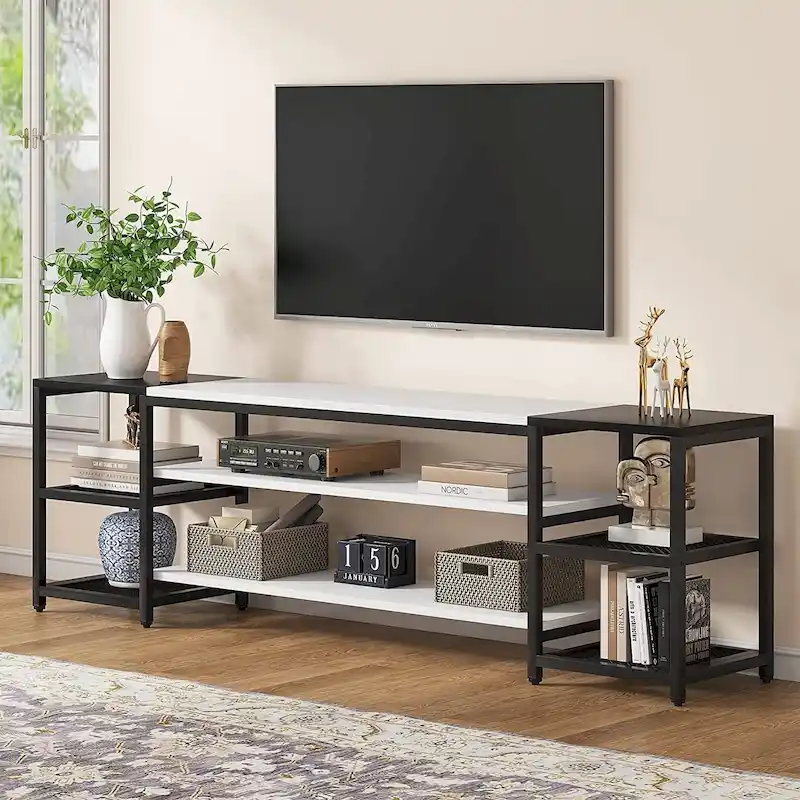 78 Inches TV Stand Entertainment Center Stand, TV Console Table