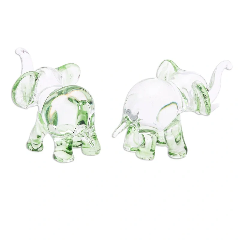 Novica Handmade The Green Giants Handblown Glass Figurines (Pair)