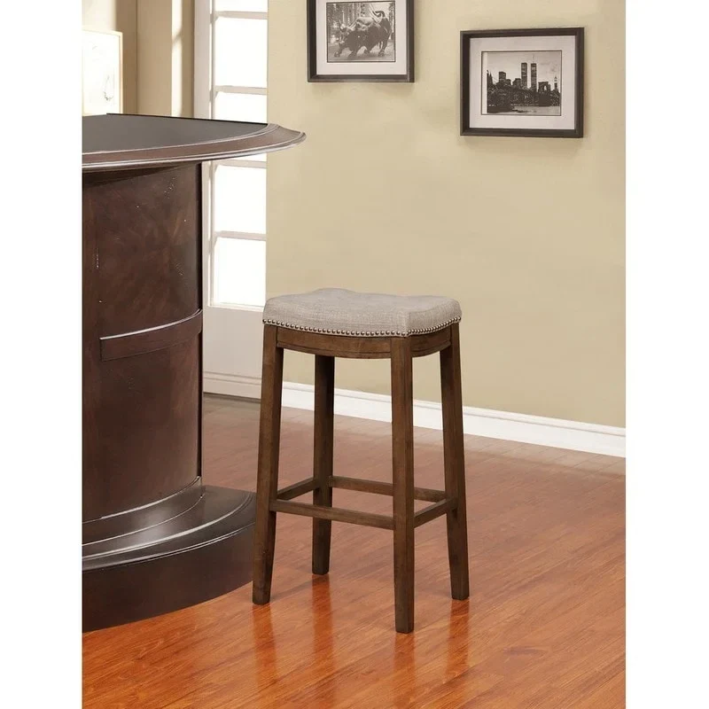 Brown & Grey Rustic Backless Bar Stool, Single Seat