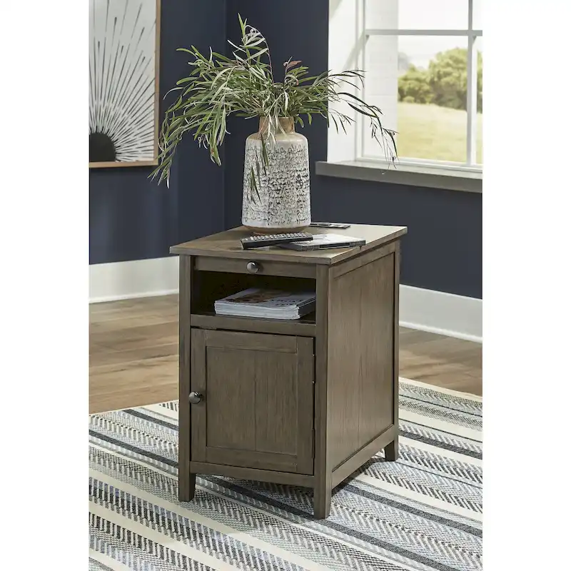 Taupe / Charcoal / Brown / Antique White / Teal / Black Shaker-Style Chairside End Table, 1-Person