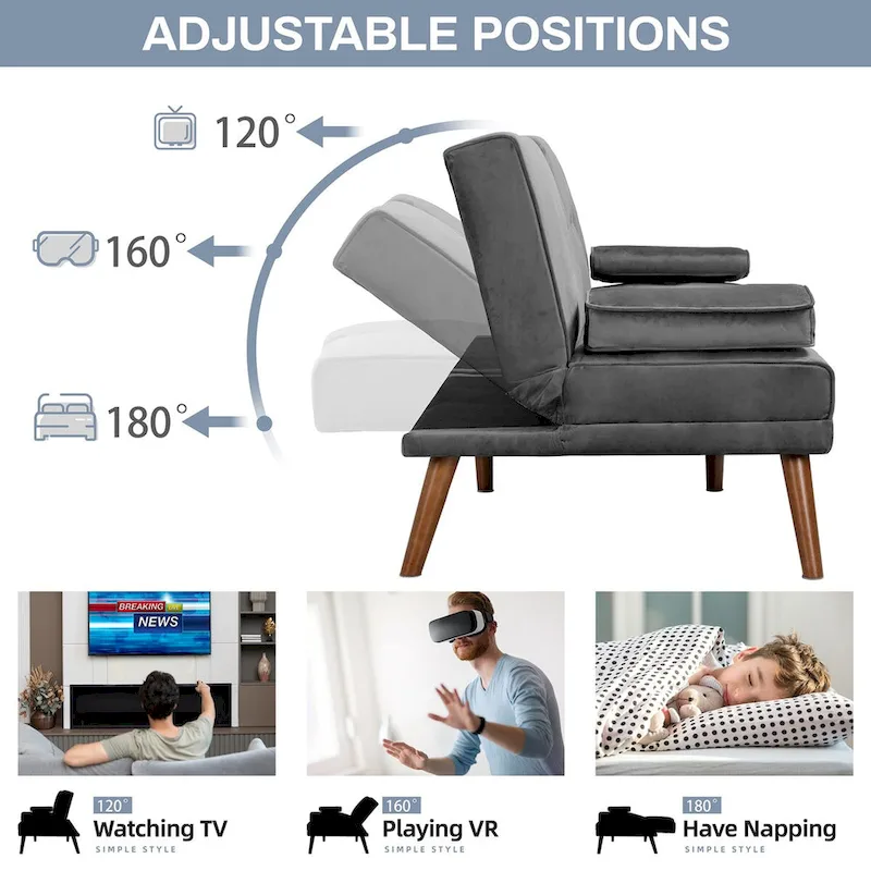Futon Couch Sofa Bed, Small Sleeper Sofa Chair Loveseat