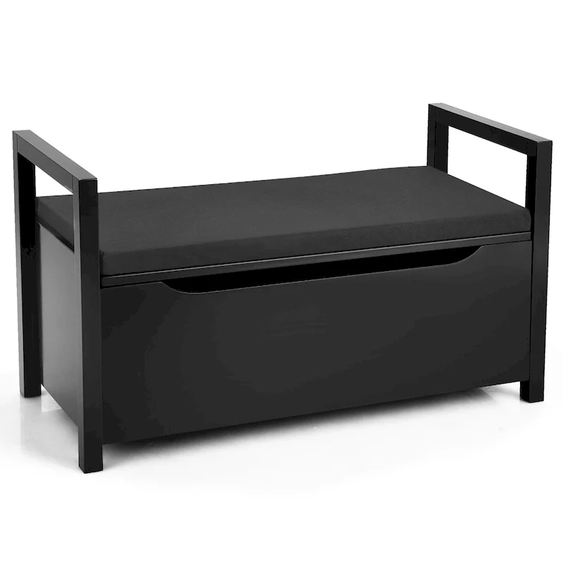 Storage Bench with Cushion and Hidden Storage