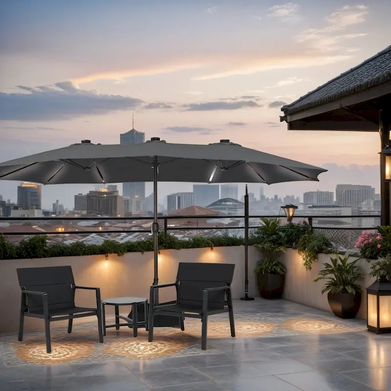 Mesh Sling Armchairs, Conversation Set with Side Table, Aluminum Frame (Set of 3)