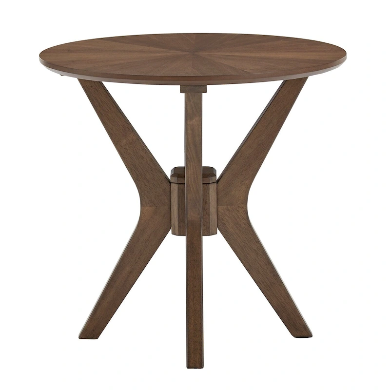 Rondo Mid-Century Walnut Finish Round End Table by iNSPIRE Q Modern