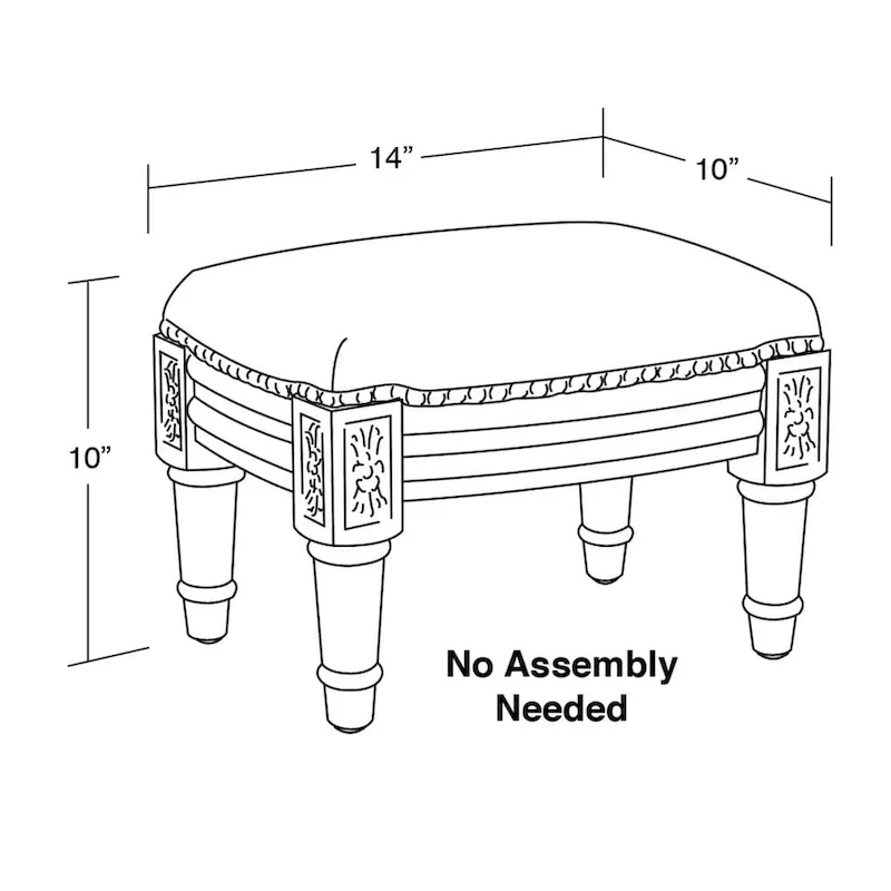 Blue Painterly Toile Footstool