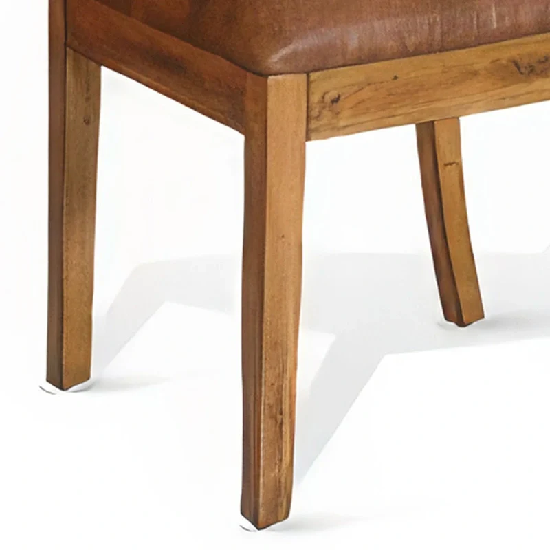 Marv Dining Chair, Slat Back, Light Brown Microfiber, Mahogany Mindi