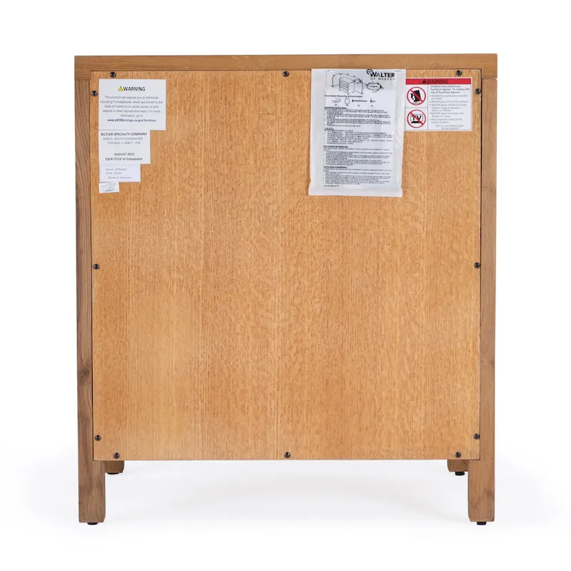 Mesa Cane and Solid Wood 3 Drawer Chest