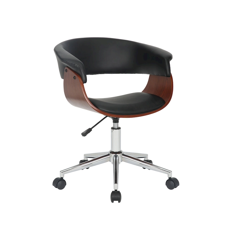 Carson Carrington Sauoarkrokur Faux Leather Office Chair with Chrome Base