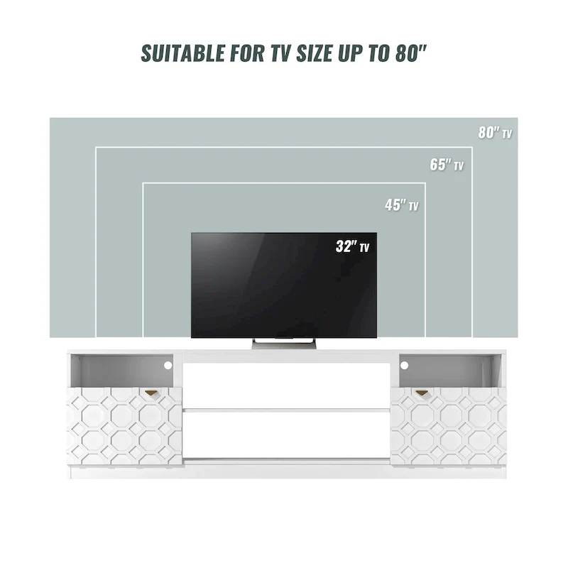 Clihome 70 High Gloss TV Stand
