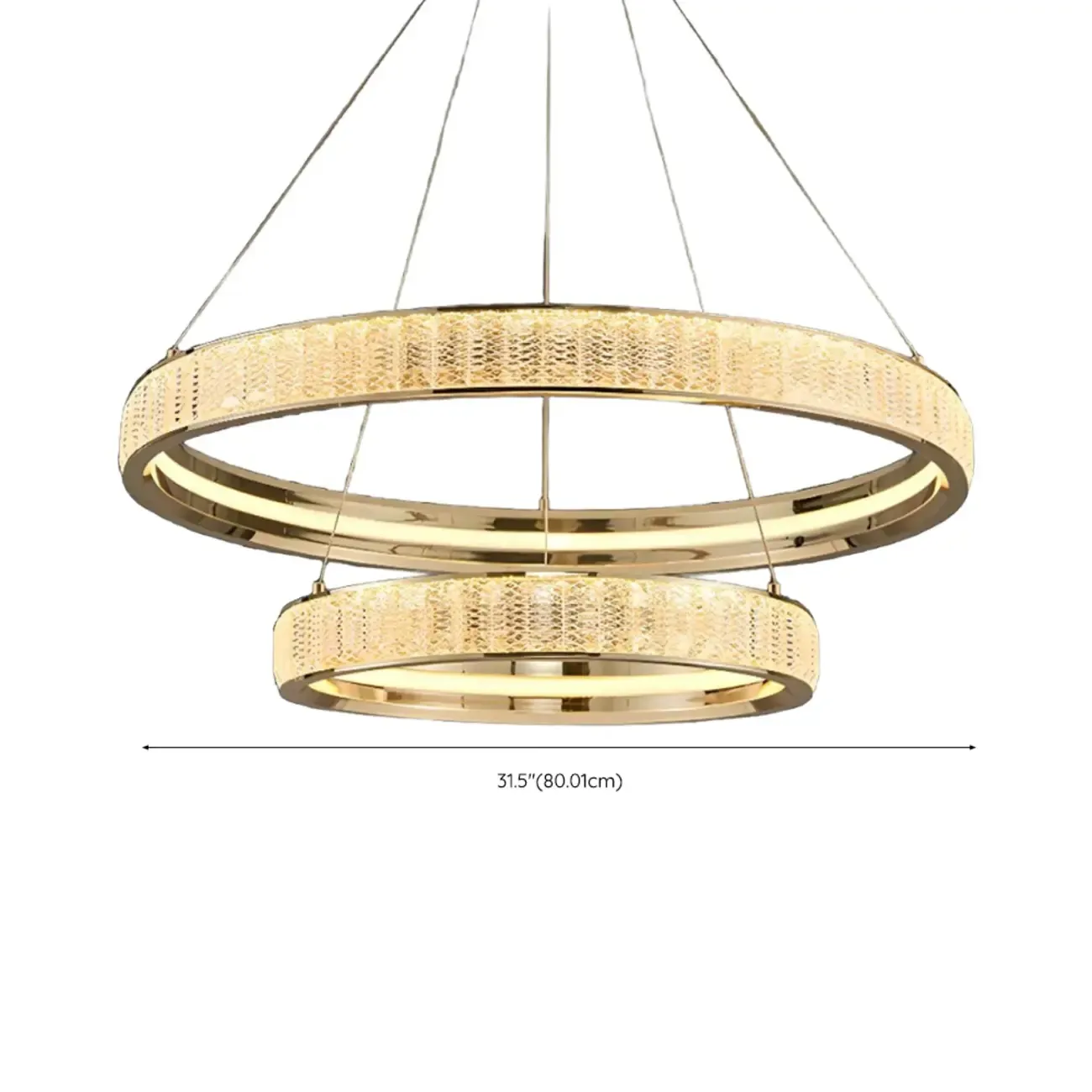 Luxury Gold Ring Crystal Elegant LED Chandelier