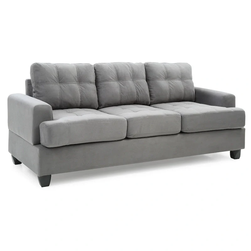 Sandridge 79 in. W Flared Arm Microfiber Straight Sofa - 34L x 79W x 36H