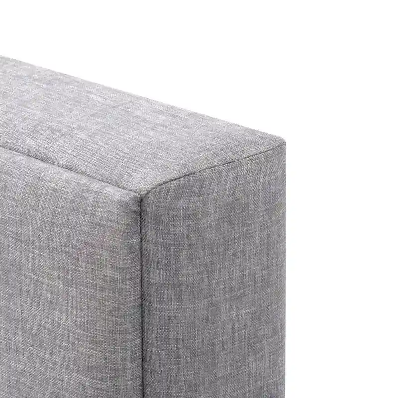Bellevue Upholstered Tufted Panel Bed King – Solid Wood Legs, No Box Spring Needed