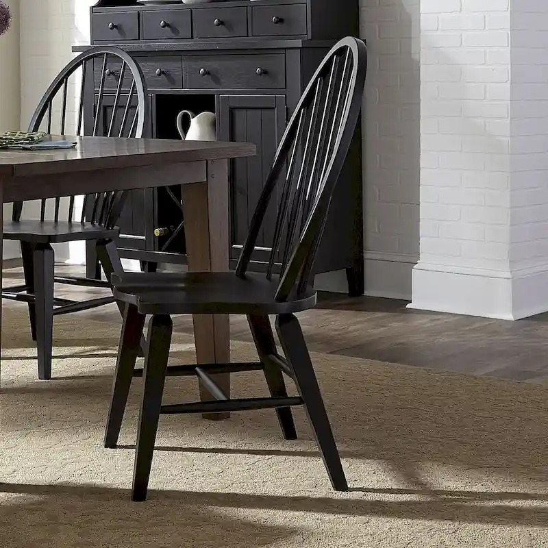 Black Windsor Back Side Chair - Set of 2