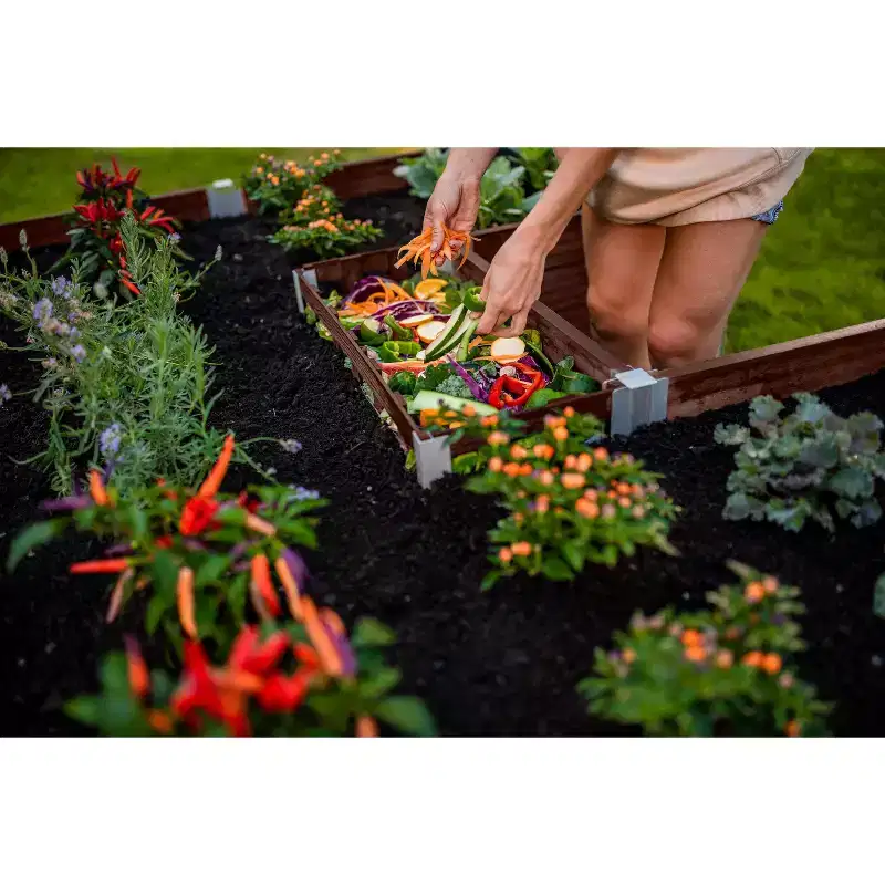 Vita 72"x72" Vinyl Urbana Keyhole Raised Garden Bed Espresso: UV & Weather-Resistant