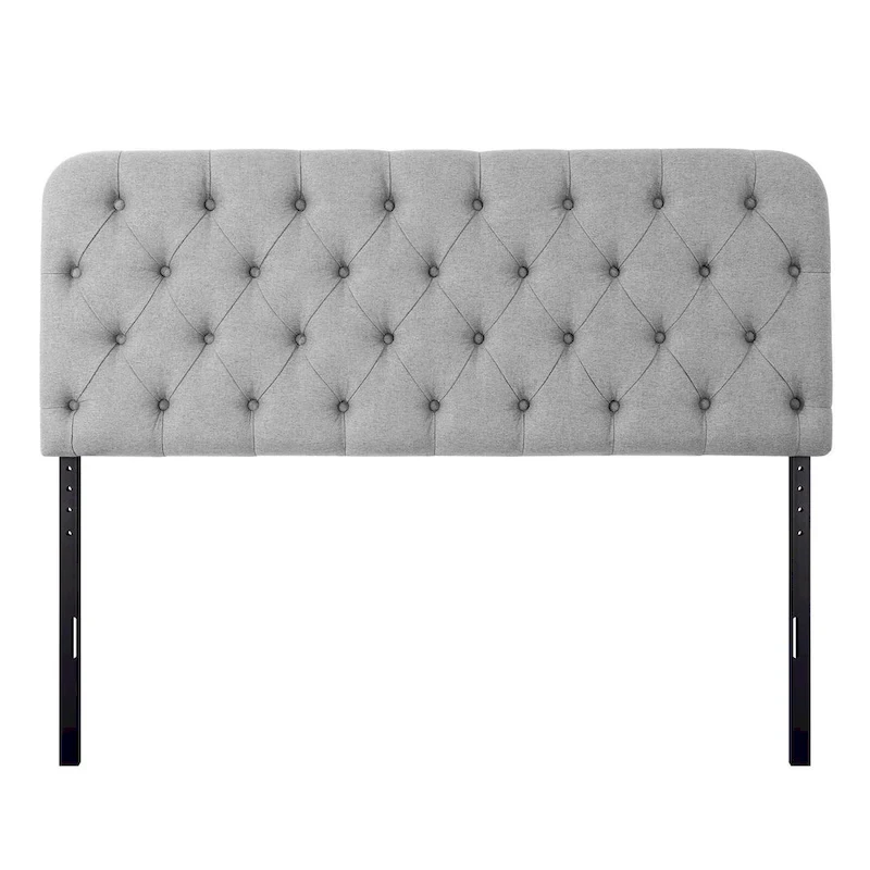 Button Tufted Upholstered Headboard Adjustable Height