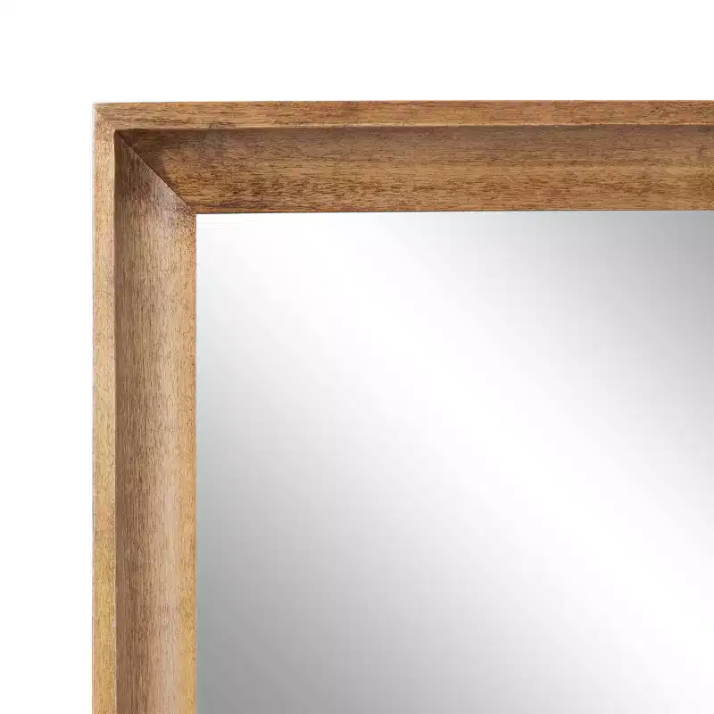 Kate & Laurel All Things Decor 24"x36" Hatherleigh Rectangle Wall Mirror Rustic Brown : Transitional Style, No Assembly Required