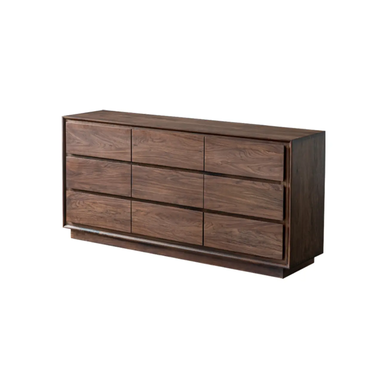 Elegant Solid Wood Double Dresser with 9-Drawers for Bedroom