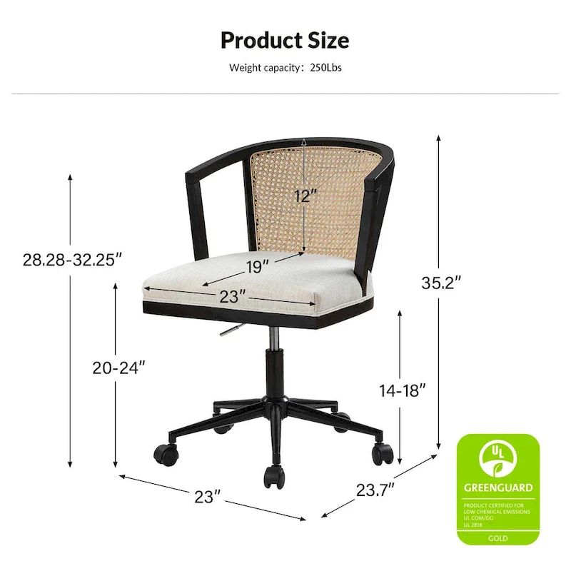 Modern Rattan Swivel Height Adjustment Office Chair