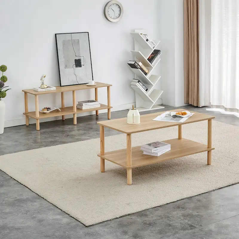 Living Room Rectangular 2-Tier Coffee Table