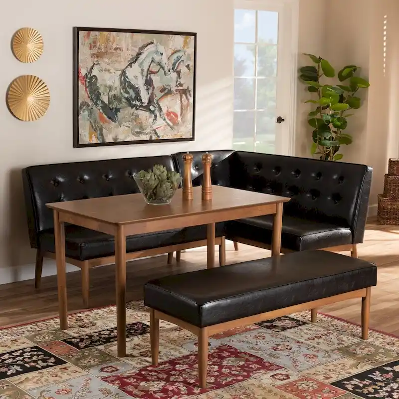 Medieval-Modern Style Four-Piece Dining Room Corner Furniture Set