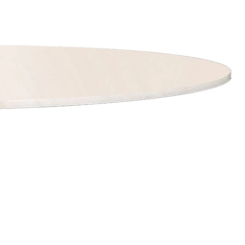 30-Inch Round Dining Table with Marble Top and Metal Base