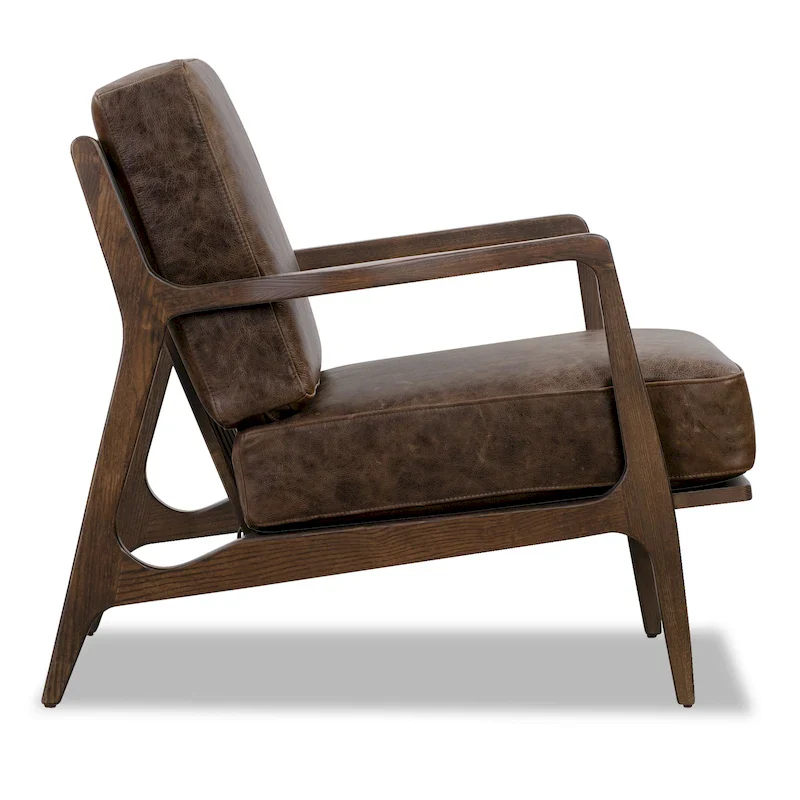 Poly & Bark Verity Leather Lounge Chair - Full Grain Genuine Italian Leather