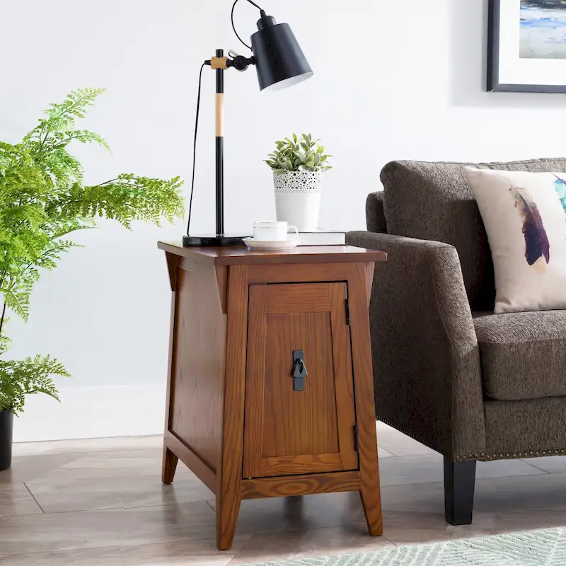 Traditional Solid Wood Mission Cabinet End Table