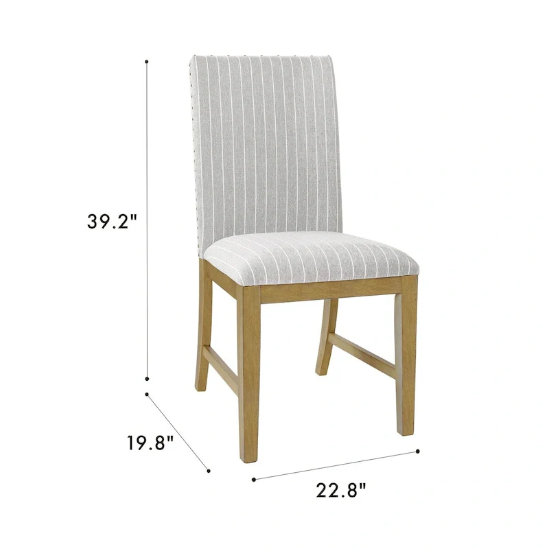 HomePop Upholstered Wood Apron Dining Chair - Set of 2