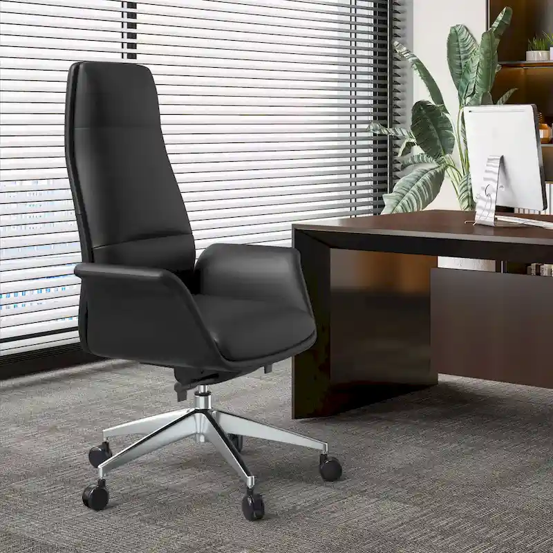 Summit High-Back Leather Office Chair with Swivel and Tilt