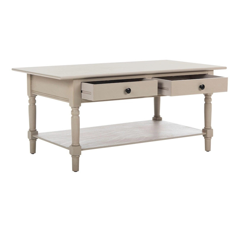 SAFAVIEH Bama Grey 2-Drawer Coffee Table - 41.7 W x 21.7 D x 18.5 H - 42Wx22Dx19H