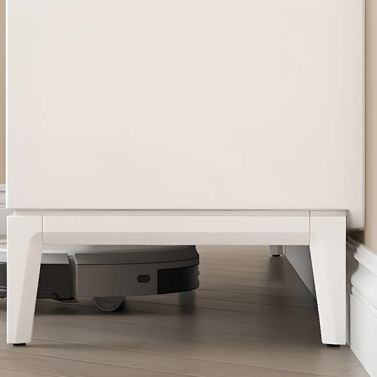 Modern White Wooden Double Dresser with Soft-Close Drawers