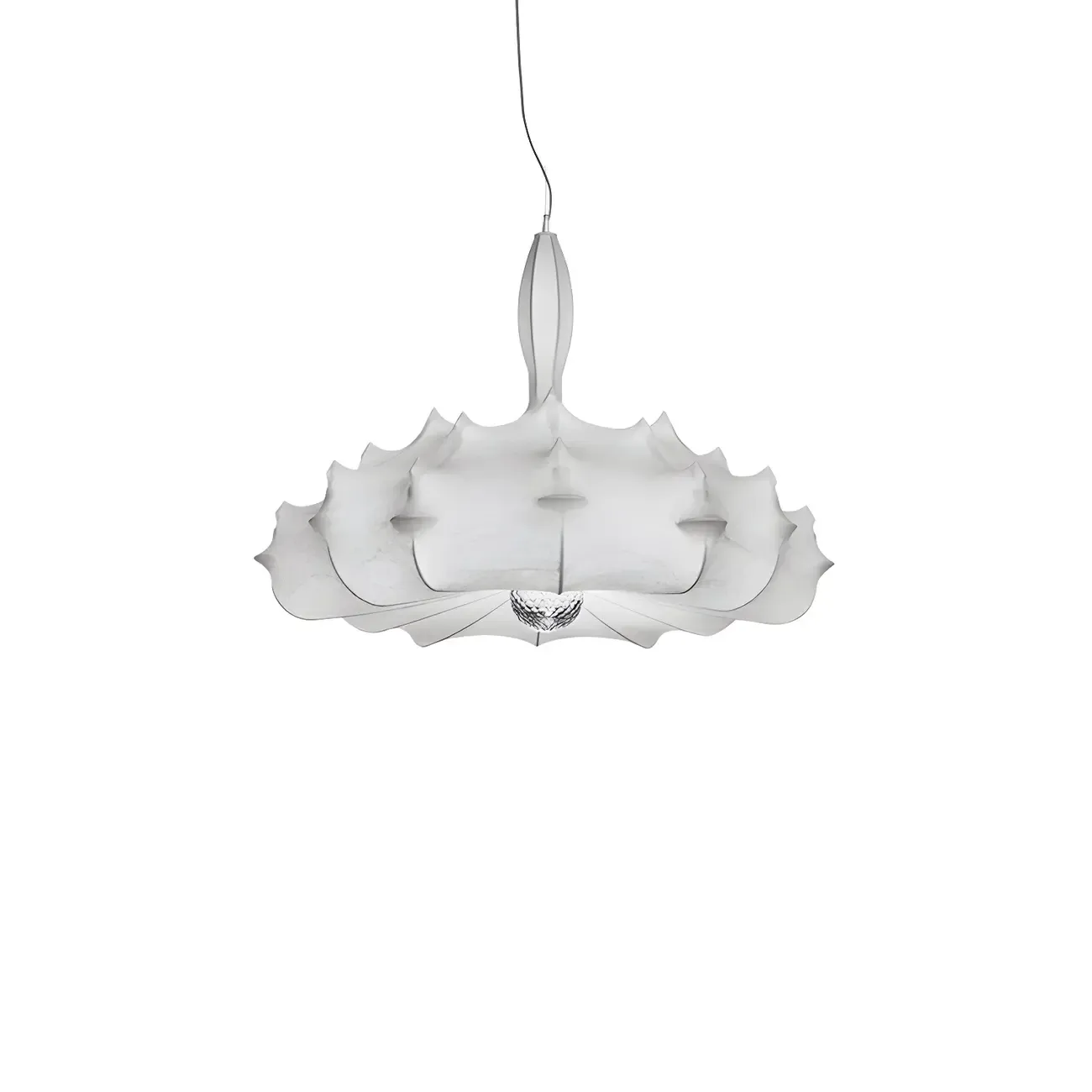 Modern White Flower-Shaped Drum Chandelier Height Adjustable