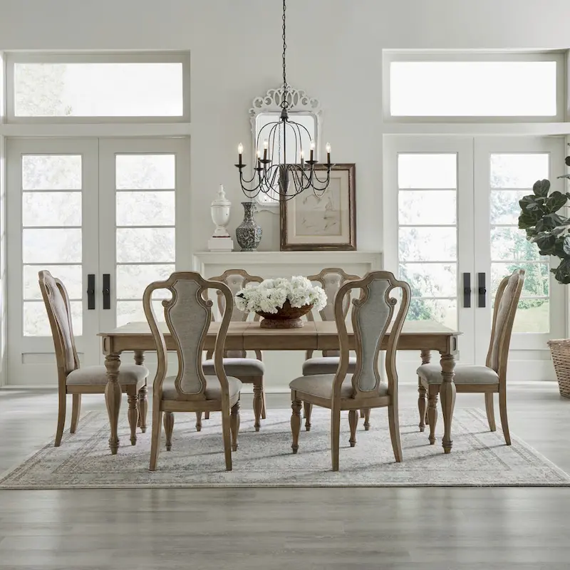 Magnolia Manor Weathered Bisque 7 Piece Rectangular Table Set