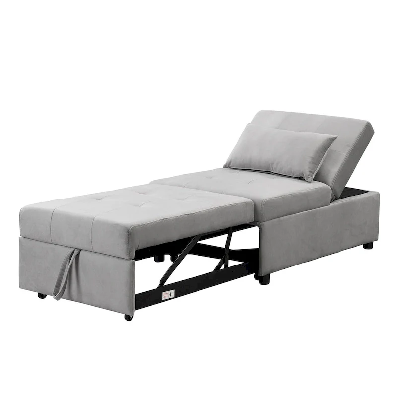 Multi-Functional Folding Ottoman Sofa Bed with Converts to Lounge Chair and Single Bed (264lb Capacity)