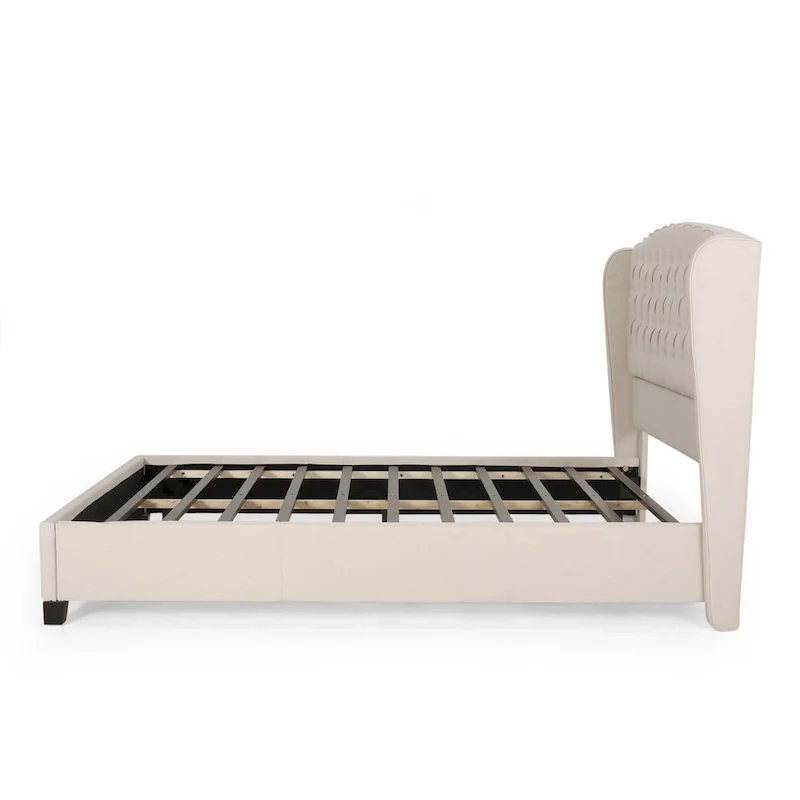 Costello Upholstered Tufted Fabric Queen Bed Set by Christopher Knight Home