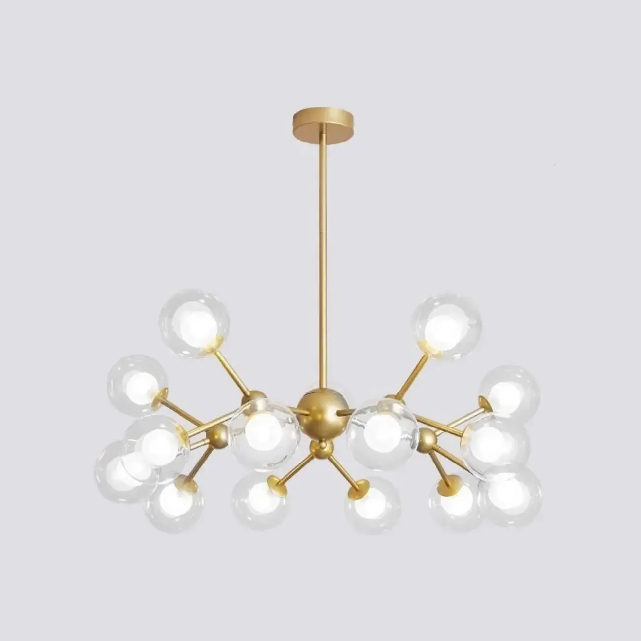 Modern Glass Globes LED Chandelier with Sputnik Design