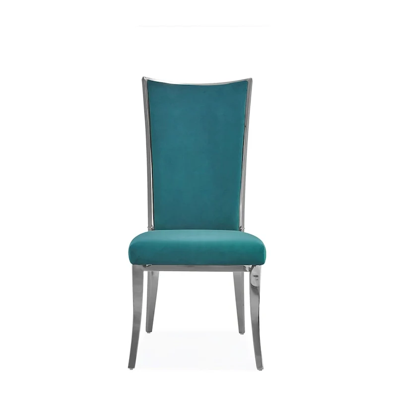Silver Velvet Upholstered Dining Chair