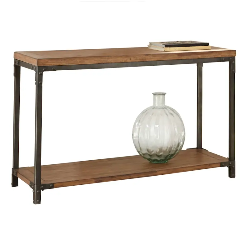 Steve Silver Leyburn Industrial Wood and Metal Console Table