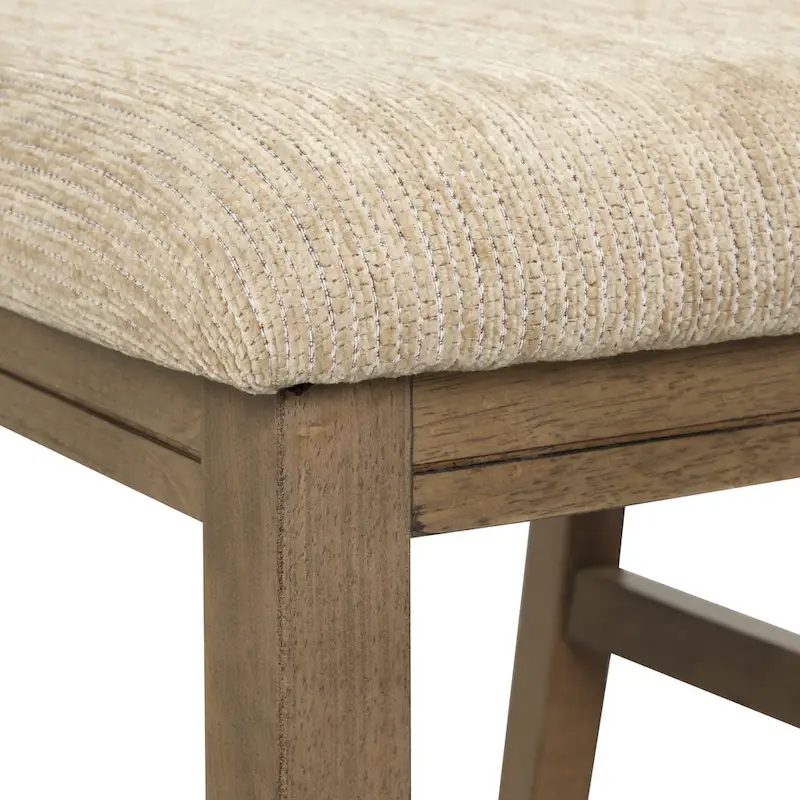 Roundhill Furniture Raven Wood 7-Piece Dining Set, Extendable Dining Table with 6 Chairs, Glazed Pine Brown