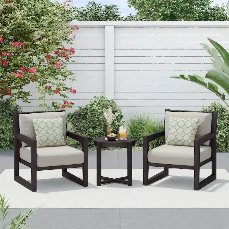 Corvus Augusta 3-piece Outdoor Chat Set with Sunbrella Pillows