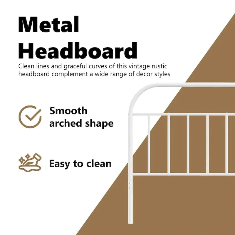 vidaXL 38.2 Inch Metal Headboard, Farmhouse Rustic Headboard Only