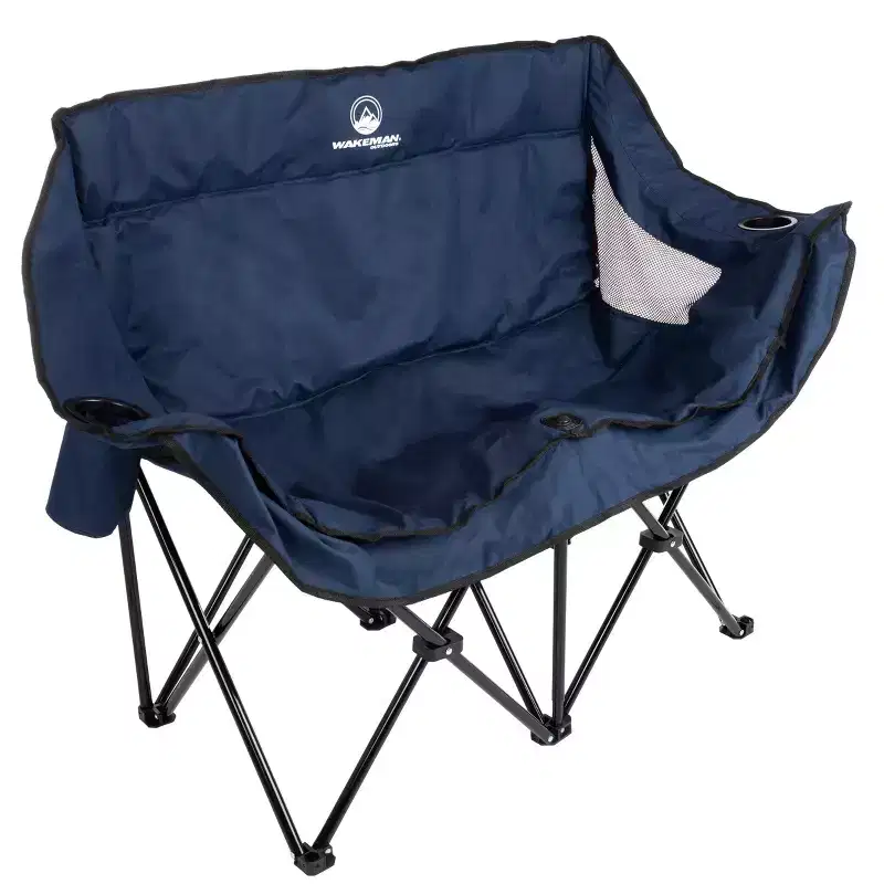 Wakeman Outdoor Camping Chair Loveseat, Blue