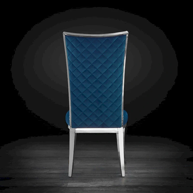 Silver Velvet Upholstered Dining Chair