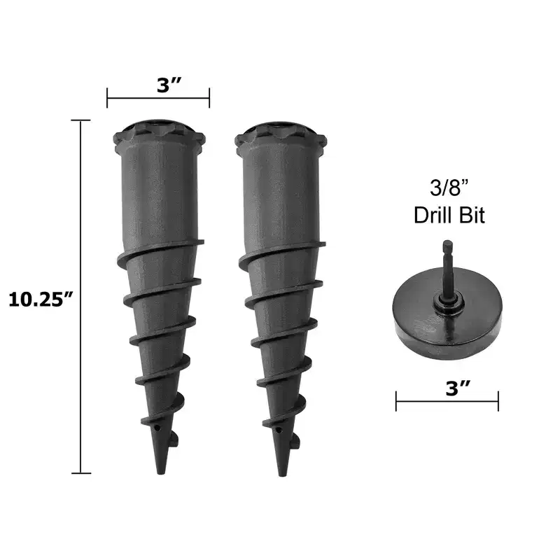 Ground Spike Anchor Kit  2-Pack with Drill Chuck