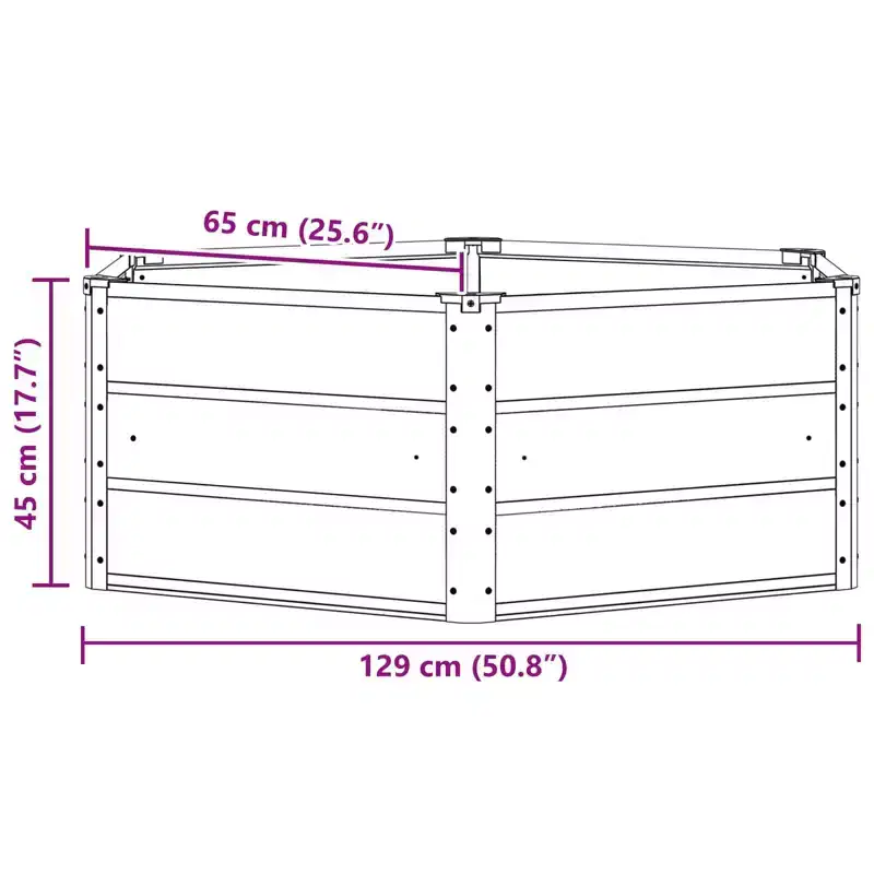 vidaXL Planter Light Grey 50.79 x 50.79 x 17.72 in Steel