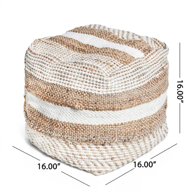 Caiman Handcrafted Boho Fabric Pouf by