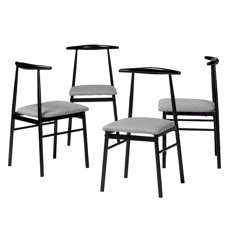 Arnold Modern Industrial Fabric and Metal Dining Chair