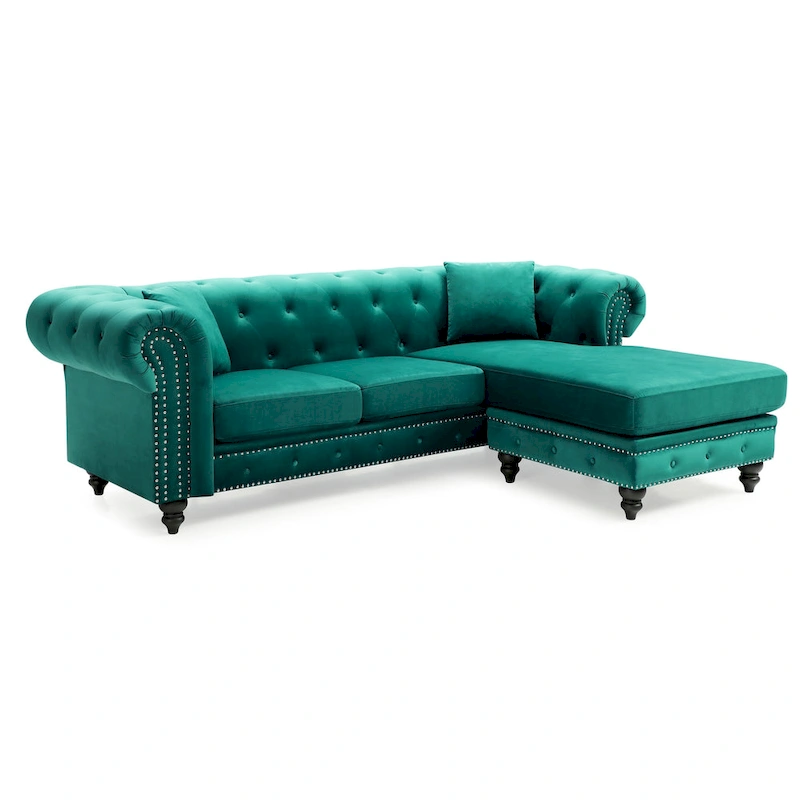 Nola Velvet Sofa with Chaise